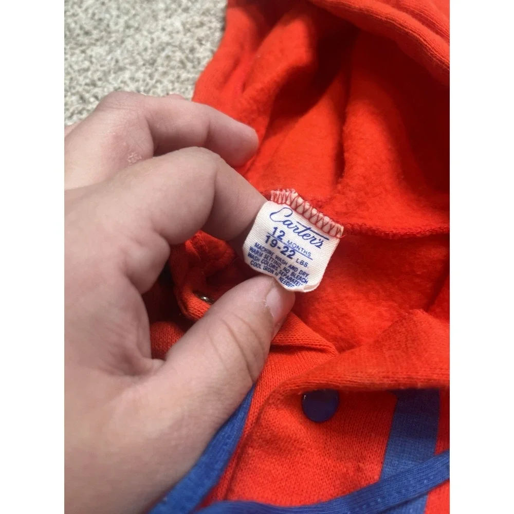 Vtg Carters Baby Jacket Red‎ Blue Stripe 12 Size 12 Months *read* #2